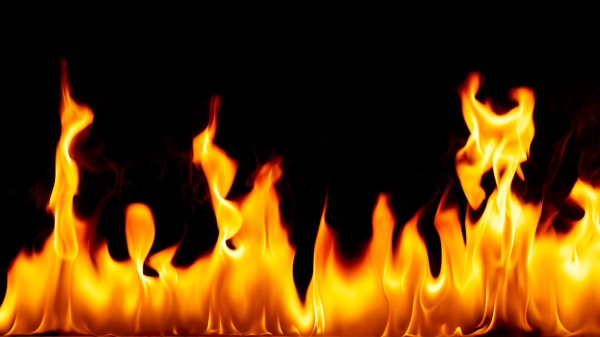 orange flames on a black background