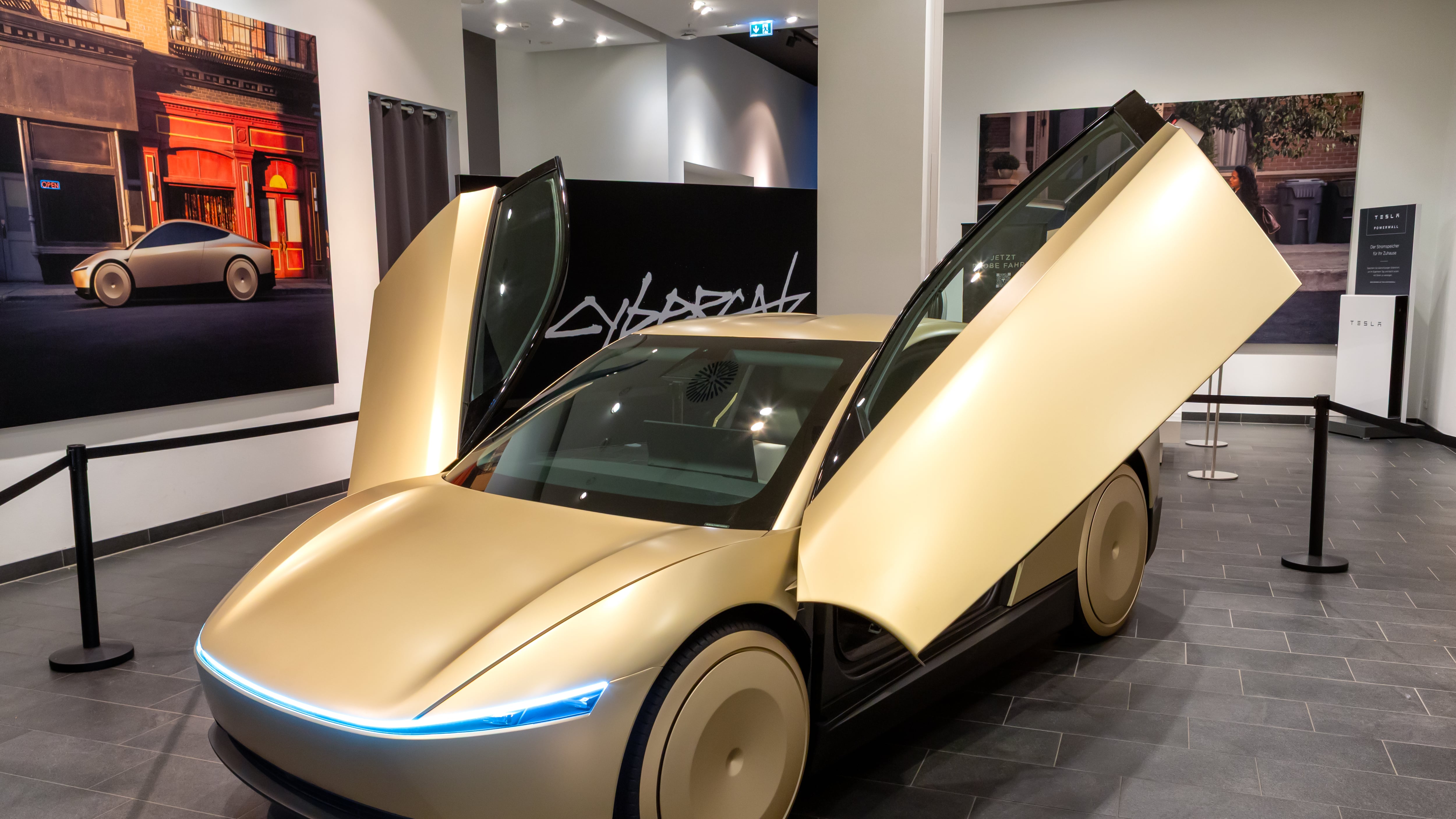 shiny gold car
